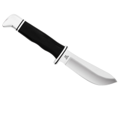 Buck Knive STE-0103BKS Cuchillo de Caza Skinner con hoja de 10,2.cm de acero 420HC  y Mango fenólico con aluminio pomo/guarda. Incluye funda de cuero negro genuino
