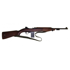 Réplica de Carabina M2, calibre .30, diseñada por Winchester en los Estados  Unidos en 1944  durante la 2ª Guerra Mundial, con correa de tela.