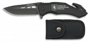 Faca táctica Albainox IPU, mango alumínio, lâmina de aço inoxidável de 8,5 cm, com clipe