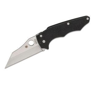 Spyderco STE- C253GP Navaja plegable Yojumbo hoja lisa de acero CPM S30V de 10.2 cm Wharncliffe de acabado satinado y mango de G-10 de color negro . Incluye clip de bolsillo ambidiestro