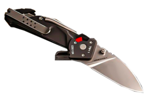  T911, couteau pliant militaire, lame en acier Bohler N690, manche en aluminium, système d'outils et de sécurité intégré.