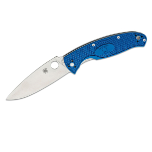Spyderco  STE-C142PBL Navaja Táctica Resilience Lightweight  con Hoja lisa de acero inoxidable CPM S35VN de  10,7 cm de acabado satinado  y mango  FRN de color azul. Incluye clip multiposición