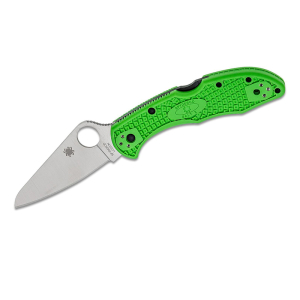 Coltello pieghevole Spyderco STE-C88FPGR2 Salt 2 con lama liscia satinata in acciaio ultra resistente alla corrosione LC200N da 7,6 cm e manico in FRN verde.  Clip da tasca in titanio a 4 posizioni