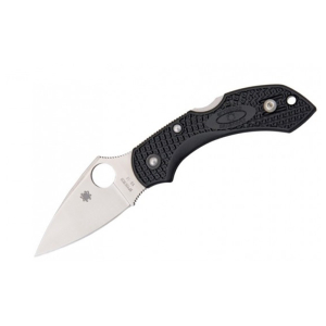 Couteau de poche Spyderco STE-C28PBK2 Dragonfly 2 Lame lisse en acier VG-10 de 5,7 cm à bord droit, manche en nylon FRN noir renforcé de fibre de verre. Clip ambidextre