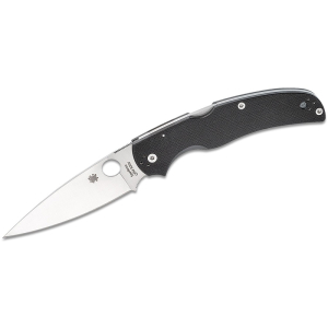 Spyderco STE- C244GP Navaja plegable Native Chief hoja lisa de Acero CPM S30V de 10.4 cm de acabado satinado y mango G-10 color negro. Incluye clip de bolsillo multiposición