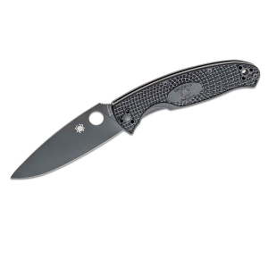 Spyderco  STE-C142PBBK Navaja Táctica Resilience Lightweight hoja negra con Hoja lisa de acero inoxidable 8Cr13MoV de  10,7 cm  y mango  FRN de color negro. Incluye clip multiposición