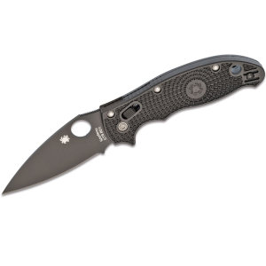 Spyderco STE-C101PBBK2 Navaja plegable  Manix 2 de Hoja negra lisa de acero CTS BD1N  de 8,6 cm de longitud y mango FRN de color negro . Incluye clip ambidiestro 