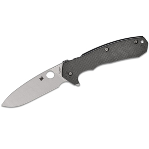 Spyderco STE- C234CFP Navaja plegable Amalgam hoja Drop Point lisa de Acero CPM S30V de 9,7 cm  de largo y mango de Fibra de carbono/G-10 en color negro. Incluye clip de bolsillo multiposición