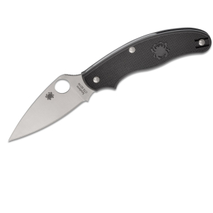 Faca de bolso Spyderco STE-C94PBK Canivete UK Canivete de 7,5 cm de comprimento CTS BD1,N lâmina lisa de aço com cabos FRN pretos. Clipe de bolso ambidextro
