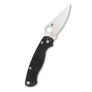 Spyderco STE-C81GPLE2 Navaja Táctica Para Military 2 para zurdos, hoja lisa de acero CPM S45VN   de 8,8 cm de largo y mango G-10 de color negro. Clip  ambidiestro de 4 posiciones