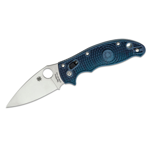 Spyderco STE-C101PDBL2 Navaja plegable  Manix 2  azul oscuro translucido de Hoja lisa satinada de acero CPM S110V  de 8,6 cm de longitud y mango FRN  en azul  oscuro reforzado con fibra de vidrio  . Incluye clip acero inox