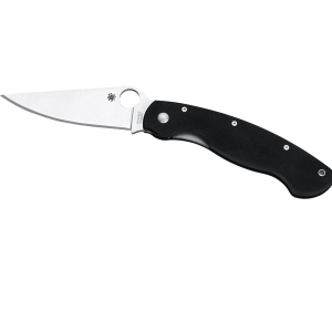 Spyderco STE-C36GPE Navaja Táctica Military , hoja lisa de acero inoxidable CPM-S110V Satinada de 10.2 cm de longitud  y Mango G10  de color negro . Incluye clip para diestros y agujero para cordón