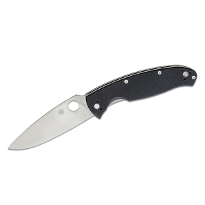 Spyderco  STE-C142GP Navaja táctica Resilience con Hoja lisa de acero 8Cr13MoV de  10,8 cm de longitud. y mango  G-10 de color negro. Incluye clip de bolsillo 