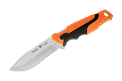 Buck Knives STE-0658ORS 658 Pursuit Pro Small 9,5 cm BOS 420HC Stainless Steel Drop Point Fixed Blade Jagdmesser mit Glasgriff, orange/schwarz mit schwarzer Nylonscheide, schwarz gefüllt
