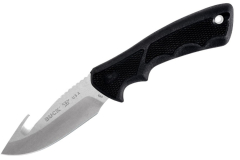 Buck Knives STE-0685BKG Cuchillo de Caza de hoja fija BuckLite Max ® II Large, Guthook Drop point 684 de acero  inoxidable 420HC  de 10,2 cm con Mango de goma negro Dynaflex con funda de poliéster negro de alta resistencia