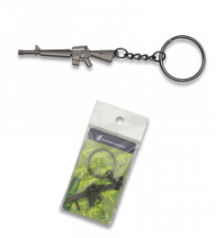 Armas de fogo Keychain Albainox, metal, contém o rifle de assalto, seu tamanho é 6,5 X 1,5 Cm, 09420