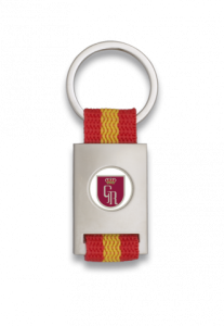 Schlüsselanhänger Rechteck Silber + Bandera Tape