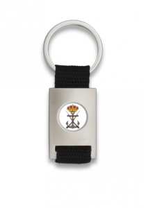 Llavero Martinez Albainox de metal cromado Rectangular Plata + Cinta Negra personalizable  en caja de presentación 09433GR1038