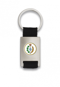 Llavero Martinez Albainox Rectangular Plata + Cinta Negra de metal cromado personalizable en caja de presentación 09433GR1047