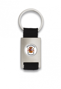 Llavero Martinez Albainox Rectangular Plata + Cinta Negra de metal cromado personalizable en caja de presentación 09433GR1055