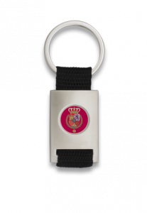 Schlüsselanhänger Martinez Albainox Rechteckiges, individuelles, verchromtes Metall Silber + schwarzes Band in der Präsentationsbox 09433GR1060