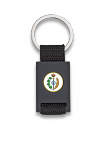 Llavero Martinez Albainox Rectangular Negro + Cinta Negra de metal personalizable, en caja de presentación 09434GR1047