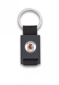 Porte-clés Martinez Albainox Albainox Rectangulaire en métal noir + ruban noir personnalisable en coffret 09434GR1055.