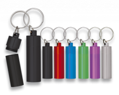 Chaveiro Albainox recipiente à prova de água, cores aleatórias, tamanho 6 cm, conteúdo 1 unidade