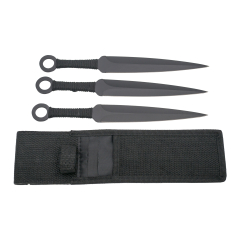 Set de cuchillos lanzadores Third 10464 de 3 piezas de 22.6 cm de acero inox. Con funda de nylon