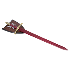 Red Oathkeeper Sword o Red Game of Thrones guardia, replica non ufficiale, lama in acciaio, con soporte