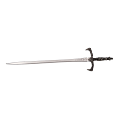 Fantastico tagliacarte non ufficiale Replica 10664-4 , pomello, guardia e manico in colore nichel, lunghezza totale 21 cm, lama in acciaio con disegno, presentato in confezione blisterata