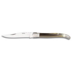 Navaja Laguiole Albainox mango asta de toro virola aluminio hoja acero inox de 10 cm 10695M