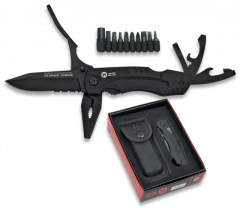 Couteaux tactiques Rui Multi-usage avec lame en acier inoxydable recouverte de titane de 8 cm avec couvercle 11072 inclus.