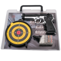 Spring Airsoft-Pistolensatz HFC 118BC Kaliber 6 mm mit Ziel und Munition 