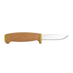 Morakniv STE-13686 Schwimmendes Sportmesser mit Klinge de Edelstahl SANDVIK 12C27 de 9,4 cm, Griff de Kork und Scheide de ABS-Kunststoff de Farbe lindgrün in Blisterpackung