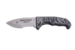 Faca de caça RAPTOR XL J&amp;V com mango Micarta cinza, lâmina de 12 cms e Cordura Cover incluído, Camping Tool for Fishing, Hunting, atividade esportiva 