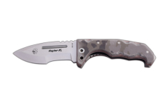 Jagdmesser RAPTOR XL J&amp;V mit mango Micarta Camo Wüste und 12 cm Klinge und Cordura Abdeckung inklusive, Campinggerät zum Angeln, Jagen, Sportliche Aktivität. 