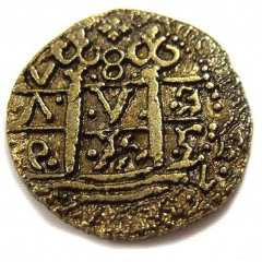 2,5 cm große Gold Dublone aus der Kolonial- und Piratenzeit 1492-S. XVIII