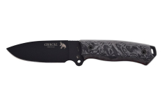 Cuchillo de Supervivencia CHACAL BLACK VERSION J&V con mango Micarta negra lacado, hoja de 12,5 cms y Funda cordura incluída, Herramienta de Camping para Pesca, Caza, Actividad Deportiva