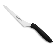 Gebogenes Mehrzweckmesser Arcos Nizza 134900 Edelstahl Nitrum und mango Polypropylenmesser mit 13 cm Klinge in Blisterverpackung