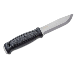 Morakniv STE-13914 Faca de sobrevivência Garberg bushcraft, lâmina de aço inoxidável de 10,9 cm, cabo de poliamida na cor preta e bainha de polímero preto com kit de sobrevivência