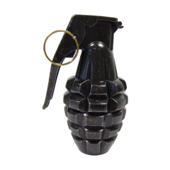 Réplica de Granada de mano MK 2 o piña, empleada en  los Estados Unidos durante  la 2ª Guerra Mundial, fabricada en metal de color negro 
