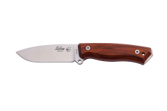Bushcraft SELVAN AMOLADO J&amp;V faca com mango Madeira natural de cocobolo de 10,3 cms e capa de couro marrom, Camping Tool for Fishing, Hunting, Sport Activity. 