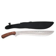 Machete cortacañas Third 14167 hoja de acero inox de 40 cm con mango de madera y funda de nylon.