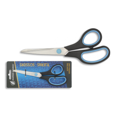 Forbici Martinez Albainox in blu - nero, materiale ABS e acciaio inossidabile, gomma antiscivolo negli occhi, misura 19,2 cm, in blister 15078