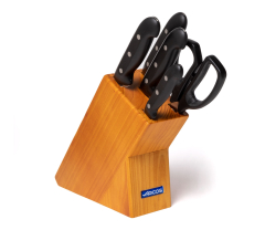Jeu de 4 couteaux et ciseaux Arcos Maitre 152100 acier inoxydable Nitrum et mango polypropylène Boîte cadeau de 5 pièces en bois de pin.