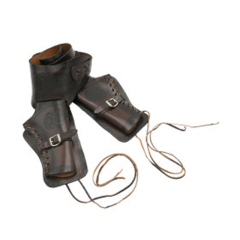 Canana zurda de piel Amont grabado herradura, color marrón oscuro, posibilidad de poner 24 balas Colt .45, 29-1000I