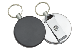 Portachiavi allungabile 1 M Abs Nero/metallo 5