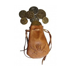 Portafoglio in pelle del periodo coloniale e pirata1492-S. XVIII di 12 cm