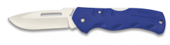 Navaja Campera Martinez Albainox con mango Abs y hoja de acero inoxidable de 7.7 cm. Incluye Clip Azul y caja a color 18026